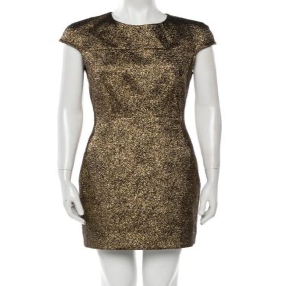 Diane von Furstenberg Metallic Sheath Mini Dress – Hadlie Two – Size 2 NWT - Picture 1 of 8